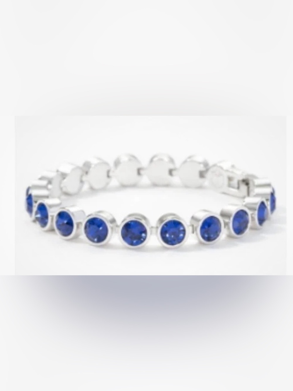Touchstone Crystal ice bracelet dark sapphire BNIB rhodium plated 7.25 inches
